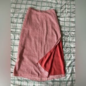 Red floral midi skirt